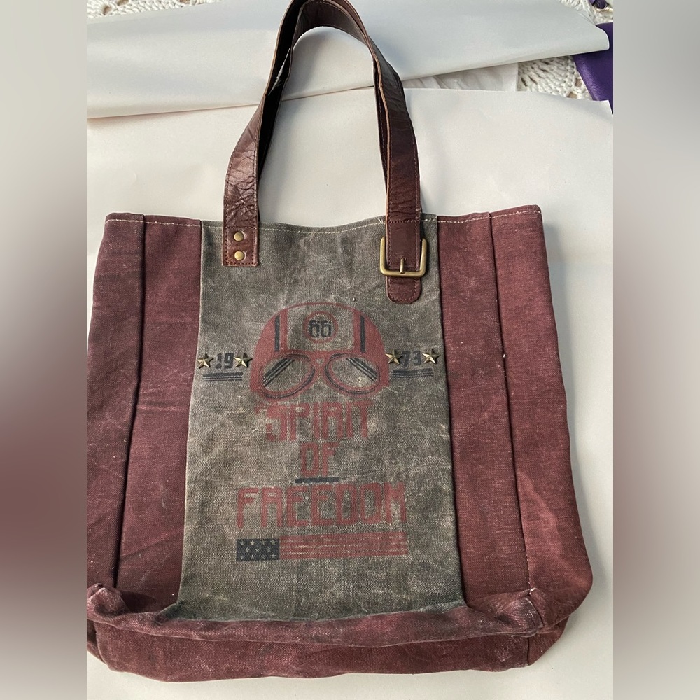 COPY - Mona B tote in excellent used condition! Upcycled and recycled canvas di…